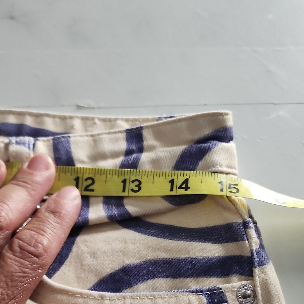 Sara Blue and Cream Patterned Trousers - Picture 5 of 8